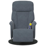 Fauteuil inclinable de massage repose-pied gris foncé velours