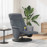 Fauteuil inclinable de massage repose-pied gris foncé velours