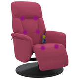 Fauteuil de massage inclinable avec repose-pied rouge bordeaux