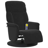Fauteuil inclinable de massage avec repose-pied noir velours