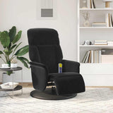 Fauteuil inclinable de massage avec repose-pied noir velours
