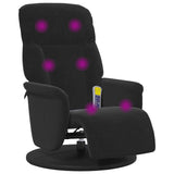 Fauteuil inclinable de massage avec repose-pied noir velours