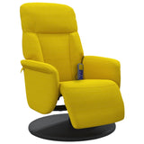 Fauteuil inclinable de massage avec repose-pied jaune velours