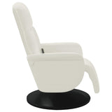 Fauteuil inclinable de massage avec repose-pieds crème velours