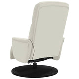 Fauteuil inclinable de massage avec repose-pieds crème velours