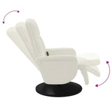 Fauteuil inclinable de massage avec repose-pieds crème velours