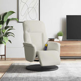 Fauteuil inclinable de massage avec repose-pieds crème velours