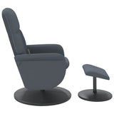 Fauteuil de massage inclinable repose-pied gris foncé velours