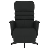 Fauteuil inclinable avec repose-pieds noir similicuir