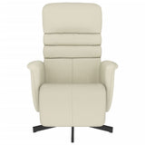 Fauteuil inclinable avec repose-pieds crème similicuir