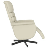 Fauteuil inclinable avec repose-pieds crème similicuir