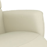 Fauteuil inclinable avec repose-pieds crème similicuir