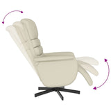 Fauteuil inclinable avec repose-pieds crème similicuir