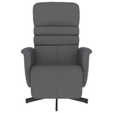 Fauteuil inclinable avec repose-pieds gris similicuir