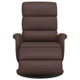Fauteuil inclinable avec repose-pieds marron similicuir