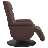 Fauteuil inclinable avec repose-pieds marron similicuir
