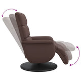 Fauteuil inclinable avec repose-pieds marron similicuir