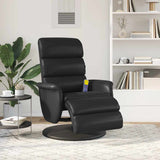 Fauteuil inclinable de massage repose-pieds noir similicuir