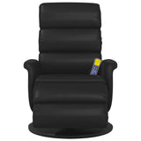 Fauteuil inclinable de massage repose-pieds noir similicuir