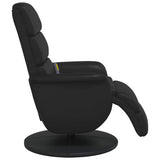 Fauteuil inclinable de massage repose-pieds noir similicuir