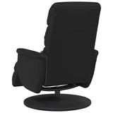 Fauteuil inclinable de massage repose-pieds noir similicuir