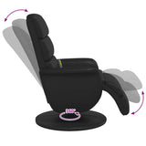 Fauteuil inclinable de massage repose-pieds noir similicuir