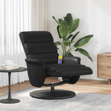 Fauteuil inclinable de massage repose-pieds noir similicuir