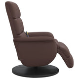 Fauteuil inclinable de massage repose-pieds marron similicuir