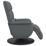 Fauteuil inclinable de massage repose-pieds gris similicuir
