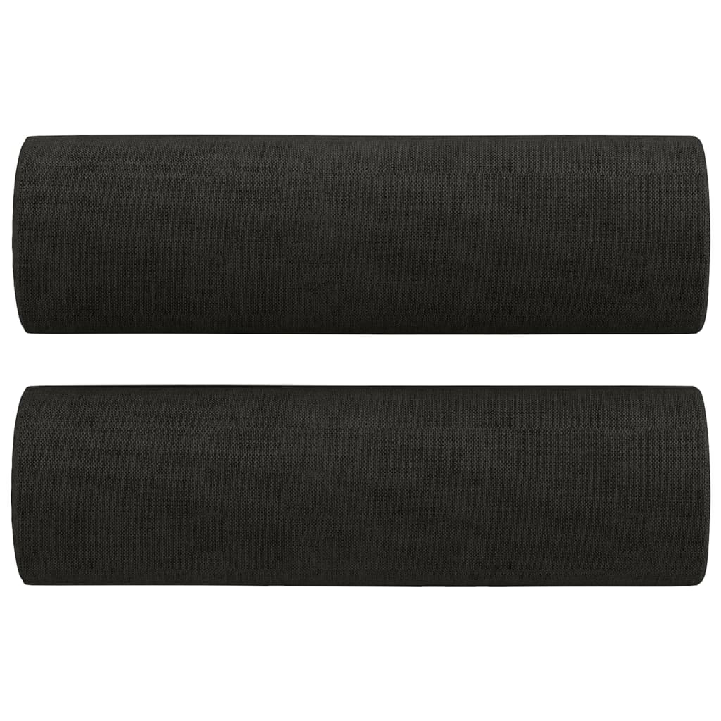 Canapé 2 places avec oreillers décoratifs noir 140 cm tissu