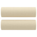 Canapé 3 places avec oreillers décoratifs crème 180 cm tissu