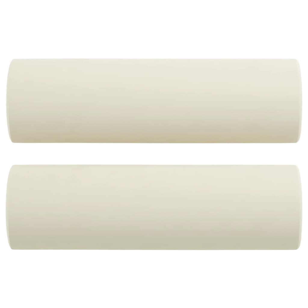 Canapé 2 places avec oreillers décoratifs crème 120 cm velours
