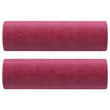 Canapé 3 places avec oreillers bordeaux 180 cm velours