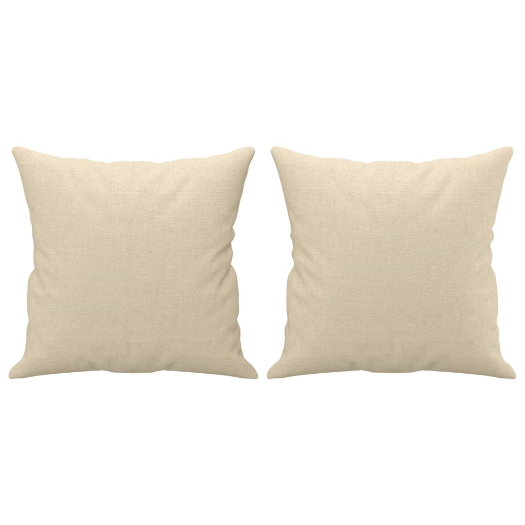 Canapé 2 places avec oreillers décoratifs crème 140 cm tissu