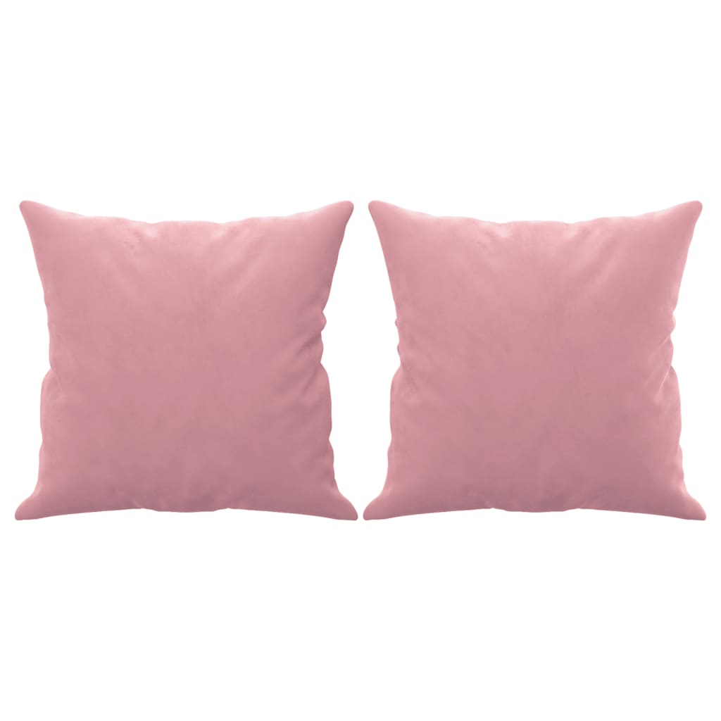 Canapé 2 places avec oreillers décoratifs rose 120 cm velours