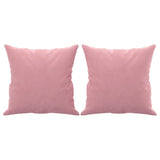 Canapé 2 places avec oreillers décoratifs rose 140 cm velours