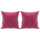 Canapé 2 places avec oreillers bordeaux 140 cm velours