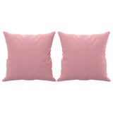 Canapé 3 places avec oreillers décoratifs rose 180 cm velours