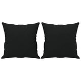 Canapé 2 places avec oreillers noir 120 cm tissu microfibre