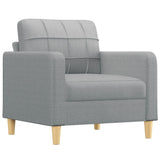 Fauteuil avec repose-pied Gris clair 60 cm Tissu