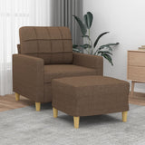 Fauteuil avec repose-pied Marron 60 cm Tissu