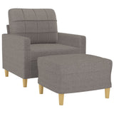 Fauteuil avec repose-pied Taupe 60 cm Tissu