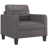 Fauteuil avec repose-pied Gris 60 cm Similicuir