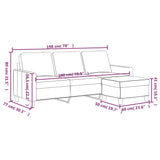Canapé à 3 places repose-pieds Rouge bordeaux 180 cm Similicuir