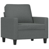 Fauteuil avec repose-pied Gris foncé 60 cm Tissu