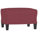 Canapé à 3 places avec repose-pieds Rouge bordeaux 180 cm Tissu