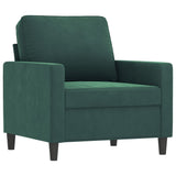 Fauteuil avec repose-pied Vert foncé 60 cm Velours