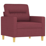 Fauteuil avec repose-pied Rouge bordeaux 60 cm Tissu