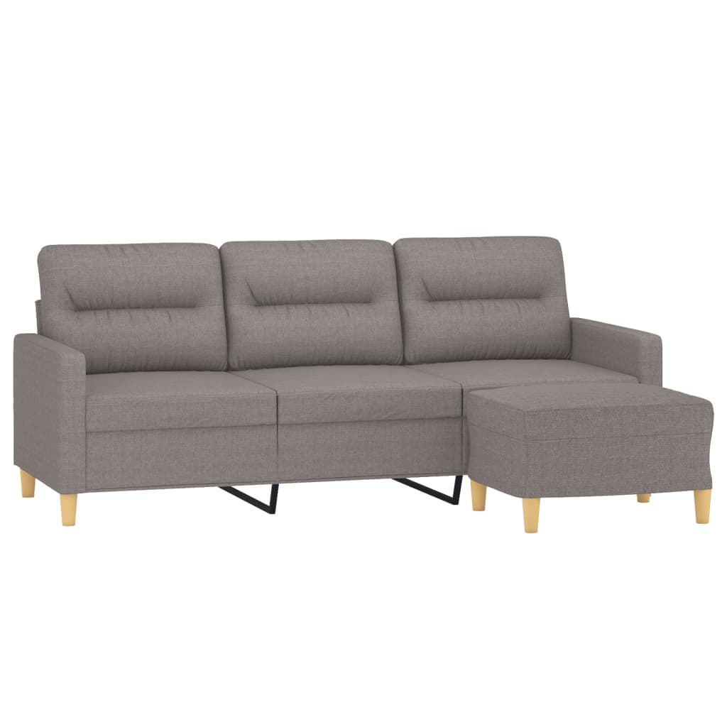 Canapé à 3 places avec repose-pieds Taupe 180 cm Tissu