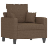 Fauteuil avec repose-pied Marron 60 cm Tissu